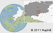 Savanna Style Location Map of Kireyevskiy, highlighted country, highlighted grandparent region, hill shading