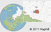 Savanna Style Location Map of Kireyevskiy, highlighted country, highlighted parent region