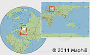 Savanna Style Location Map of Kireyevskiy, highlighted parent region, highlighted grandparent region, within the entire country
