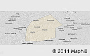 Shaded Relief Panoramic Map of Kireyevskiy, desaturated