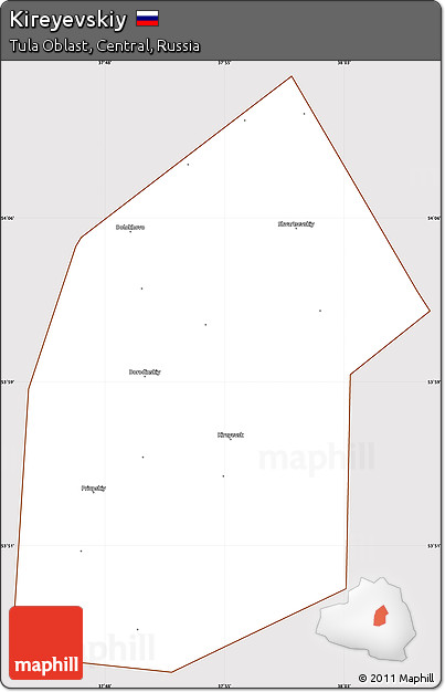 Classic Style Simple Map of Kireyevskiy, cropped outside