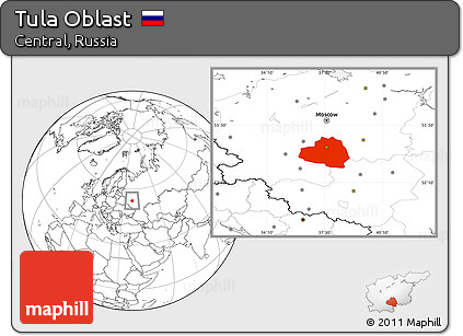 Blank Location Map of Tula Oblast