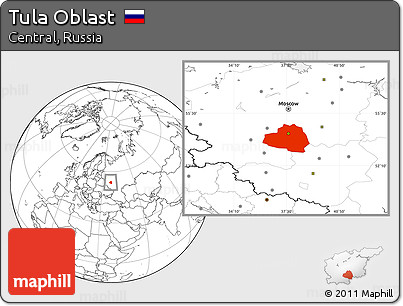 Blank Location Map of Tula Oblast