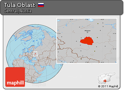 Gray Location Map of Tula Oblast