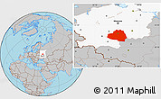 Gray Location Map of Tula Oblast, highlighted parent region