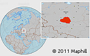 Gray Location Map of Tula Oblast, hill shading