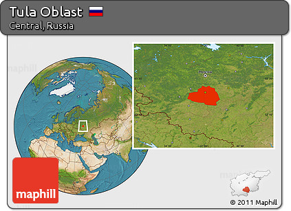 Satellite Location Map of Tula Oblast