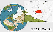 Satellite Location Map of Tula Oblast, highlighted country
