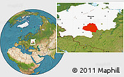 Satellite Location Map of Tula Oblast, highlighted parent region