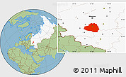 Savanna Style Location Map of Tula Oblast, highlighted country