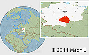 Savanna Style Location Map of Tula Oblast, highlighted parent region, hill shading