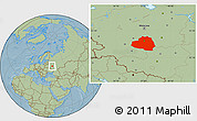 Savanna Style Location Map of Tula Oblast, hill shading