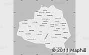 Gray Map of Tula Oblast, single color outside