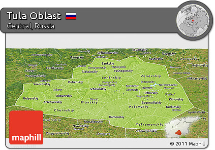 Physical Panoramic Map of Tula Oblast, satellite outside