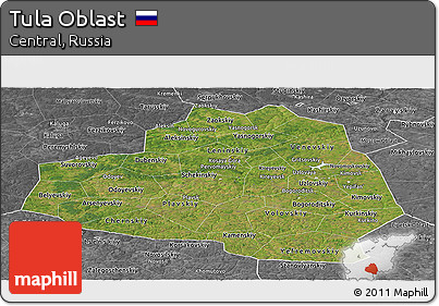 Satellite Panoramic Map of Tula Oblast, desaturated