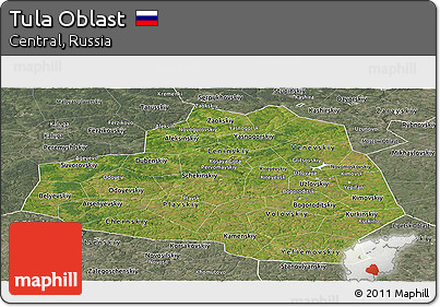 Satellite Panoramic Map of Tula Oblast, semi-desaturated