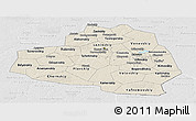 Shaded Relief Panoramic Map of Tula Oblast, lighten, desaturated