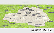 Shaded Relief Panoramic Map of Tula Oblast, physical outside