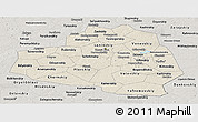 Shaded Relief Panoramic Map of Tula Oblast, semi-desaturated