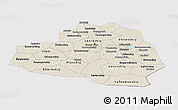 Shaded Relief Panoramic Map of Tula Oblast, single color outside
