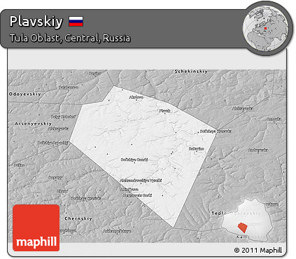 Gray 3D Map of Plavskiy