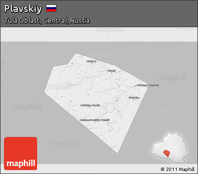 Gray 3D Map of Plavskiy, single color outside