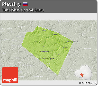 Physical 3D Map of Plavskiy, lighten, semi-desaturated