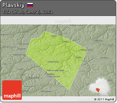 Physical 3D Map of Plavskiy, semi-desaturated