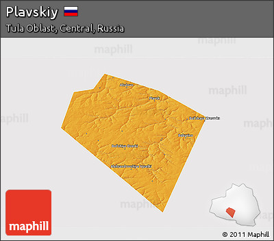 Political 3D Map of Plavskiy, single color outside