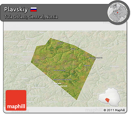 Satellite 3D Map of Plavskiy, lighten