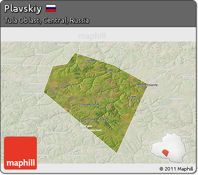 Satellite 3D Map of Plavskiy, lighten