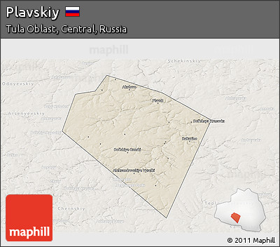 Shaded Relief 3D Map of Plavskiy, lighten