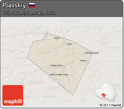Shaded Relief 3D Map of Plavskiy, lighten