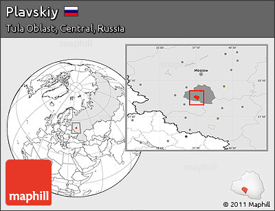 Blank Location Map of Plavskiy, highlighted country, highlighted parent region