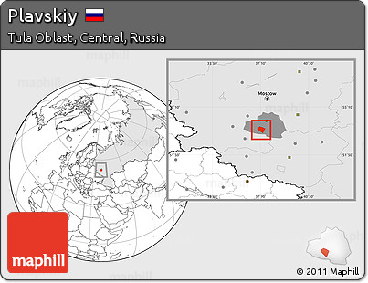 Blank Location Map of Plavskiy, highlighted country, highlighted parent region