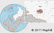 Gray Location Map of Plavskiy, highlighted country, highlighted parent region