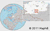 Gray Location Map of Plavskiy, highlighted grandparent region