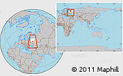 Gray Location Map of Plavskiy, highlighted parent region, highlighted grandparent region, within the entire country