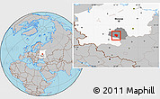 Gray Location Map of Plavskiy, highlighted parent region, highlighted grandparent region