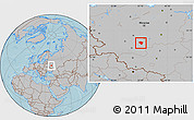 Gray Location Map of Plavskiy, hill shading