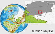 Physical Location Map of Plavskiy, highlighted country, highlighted grandparent region