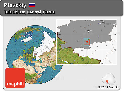 Satellite Location Map of Plavskiy, highlighted country, highlighted grandparent region