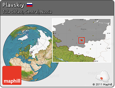 Satellite Location Map of Plavskiy, highlighted country, highlighted grandparent region