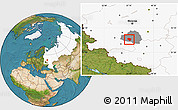 Satellite Location Map of Plavskiy, highlighted country, highlighted parent region