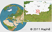 Satellite Location Map of Plavskiy, highlighted grandparent region