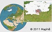 Satellite Location Map of Plavskiy, highlighted parent region, highlighted grandparent region