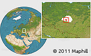 Satellite Location Map of Plavskiy, highlighted parent region