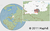 Savanna Style Location Map of Plavskiy, highlighted parent region, highlighted grandparent region, hill shading