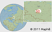 Savanna Style Location Map of Plavskiy, highlighted parent region, hill shading