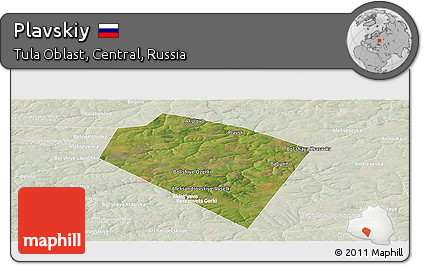 Satellite Panoramic Map of Plavskiy, lighten